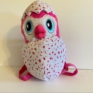 Hatchimals Pink/White Backpack Plush Stuffed Animal